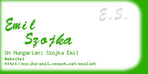 emil szojka business card